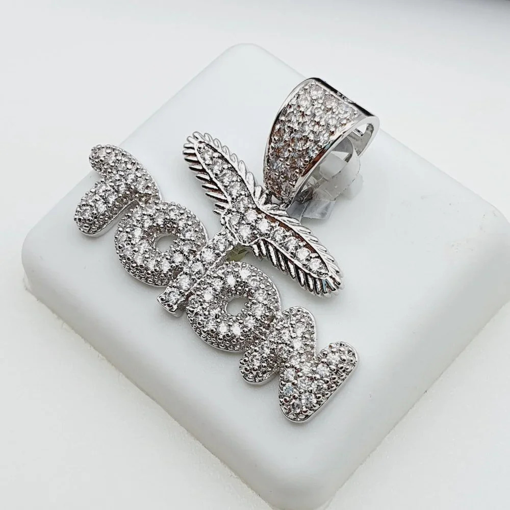 925 Sterling Silver Plated CZ Pendant, INUS1BR022